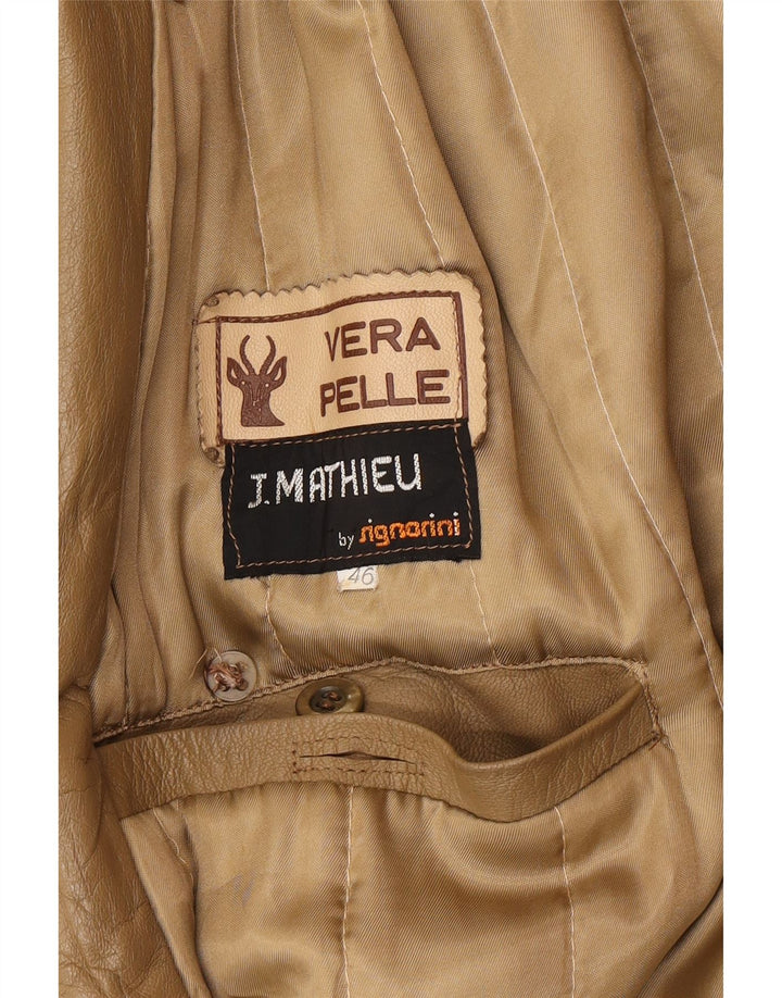 Vintage herre læder trenchcoat IT 46 lille brunt læder