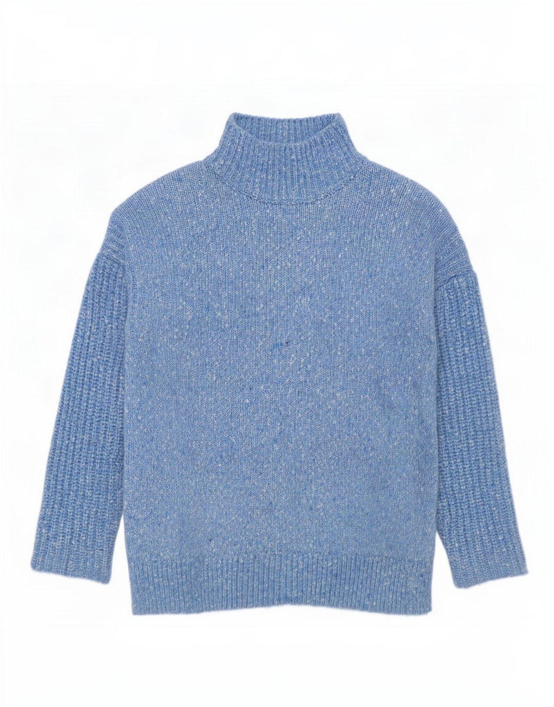 Marks & Spencer Dame Turtle Neck Sweater UK 14 Medium Blue Flecked