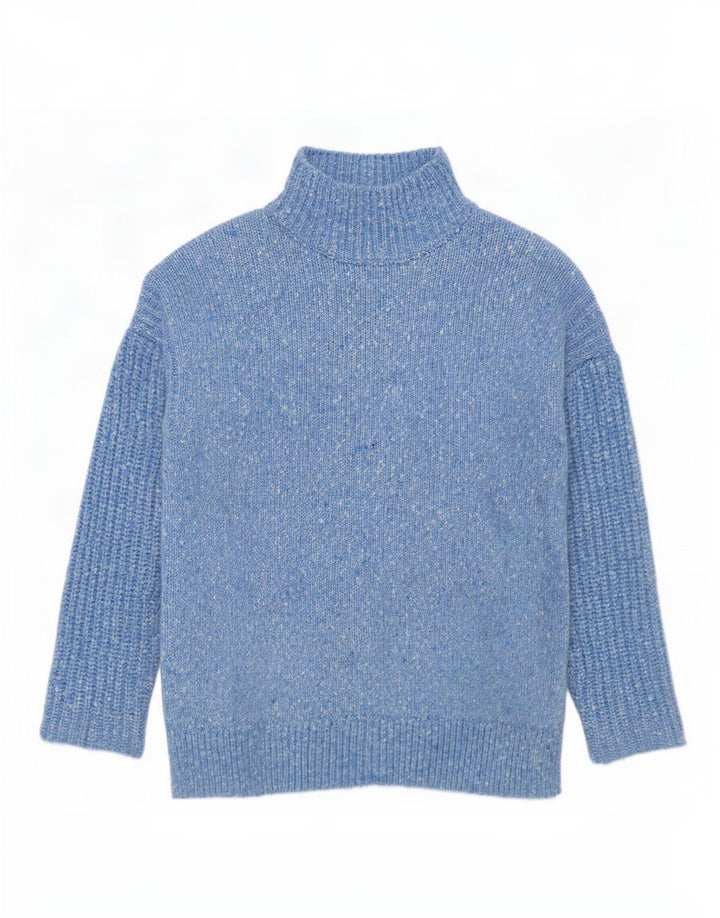 Marks & Spencer Dame Turtle Neck Sweater UK 14 Medium Blue Flecked