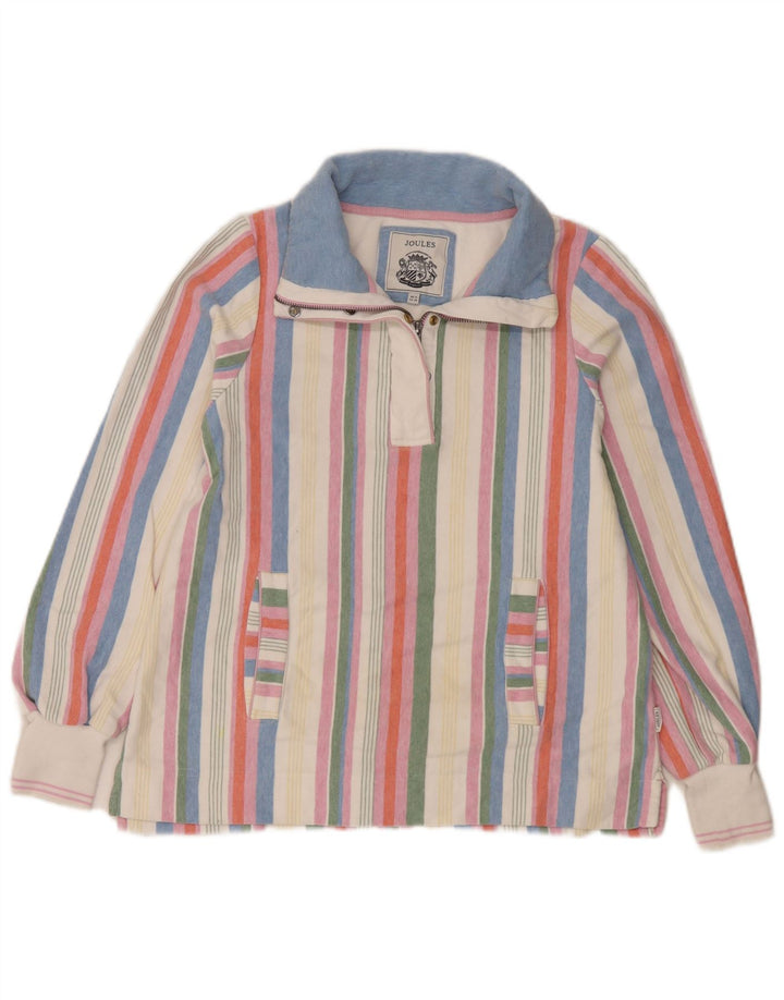 Joules Dame Zip Neck Sweatshirt Jumper UK 8 Small Multicolored Striped