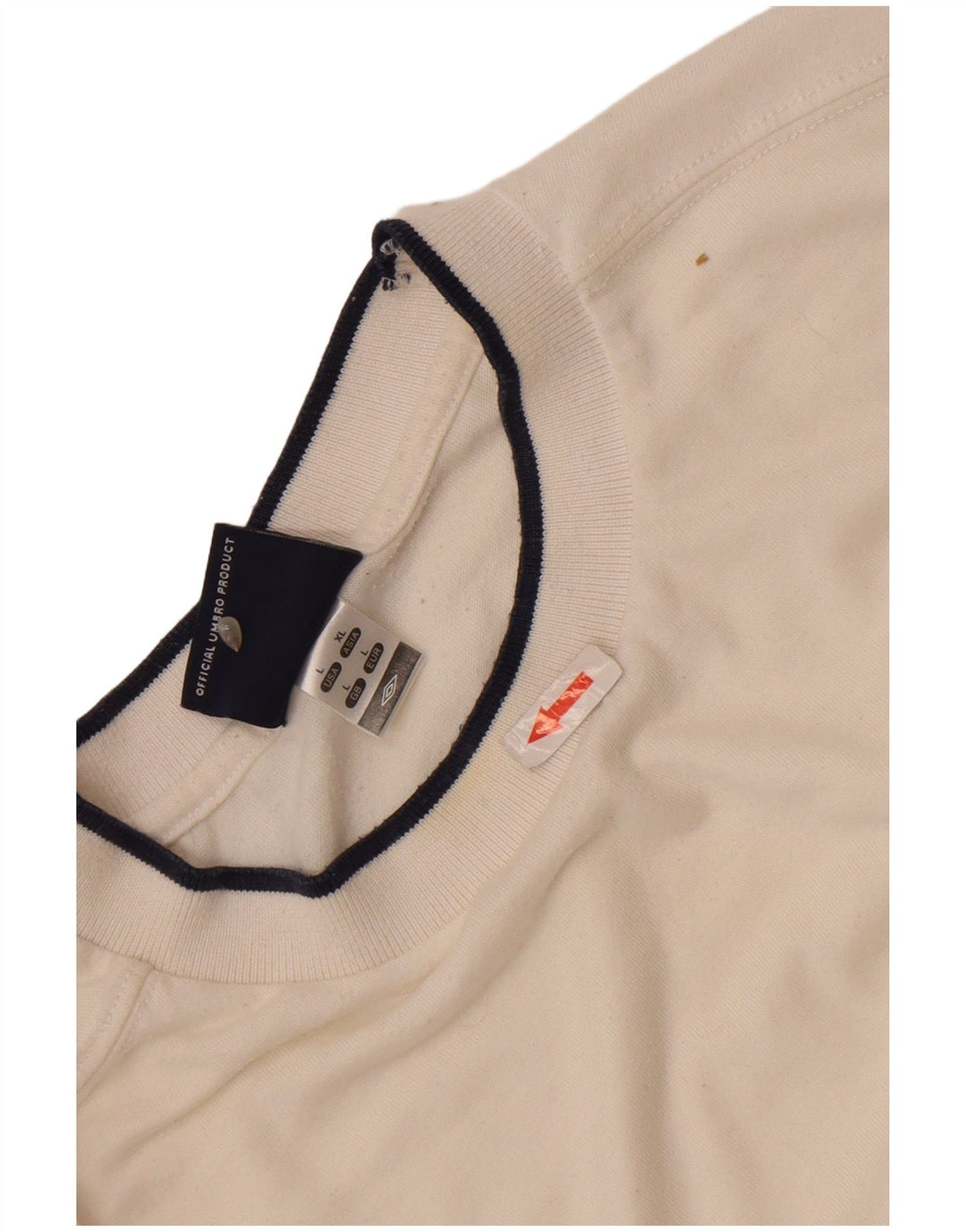 Umbro Herre Grafisk T-Shirt Top Large Off White Polyester