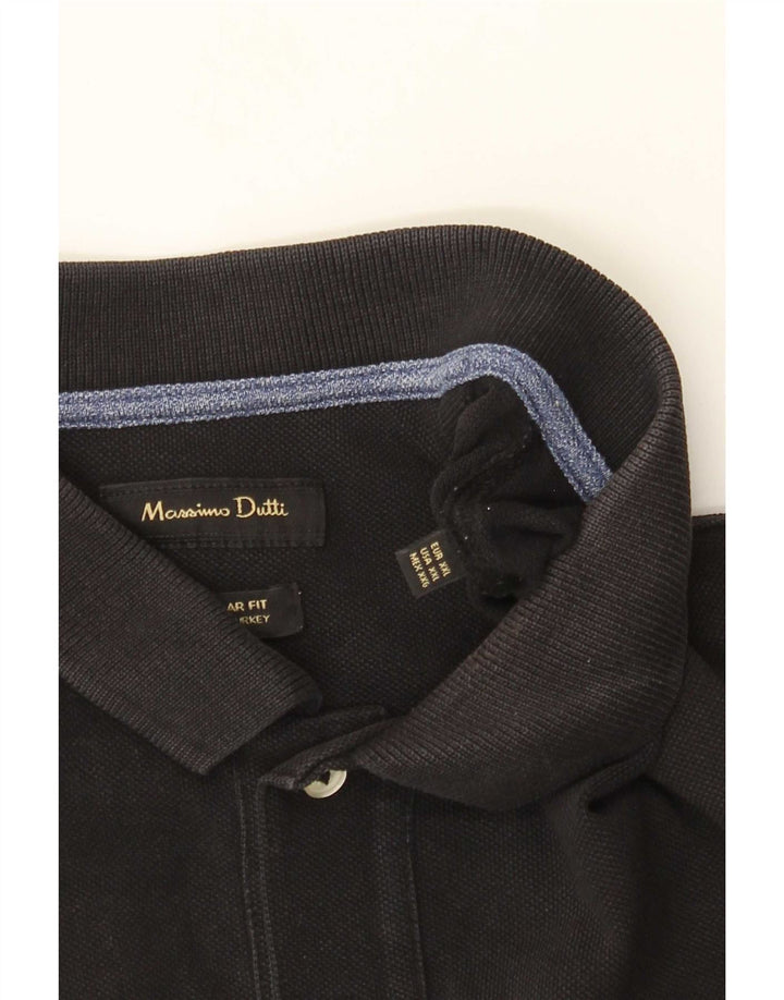 Massimo Dutti Herre Regular Fit Polo Shirt 2XL Sort