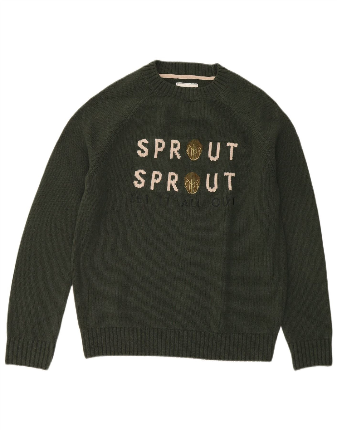 Joules Herre Grafisk Crew Neck Jumper Sweater Medium Grøn Akryl