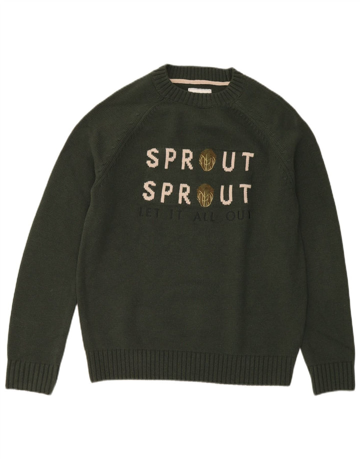 Joules Herre Grafisk Crew Neck Jumper Sweater Medium Grøn Akryl