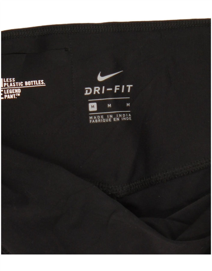 Nike Dame Dri Fit Grafiske Leggings UK 12 Medium Sort