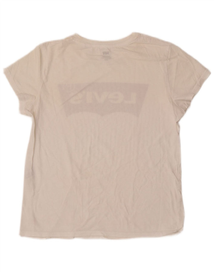 Levi's Dame Grafisk T-Shirt Top UK 10 Small White