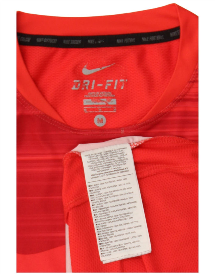NIKE Herre Dri Fit grafisk T-shirt Top Medium Rød Polyester
