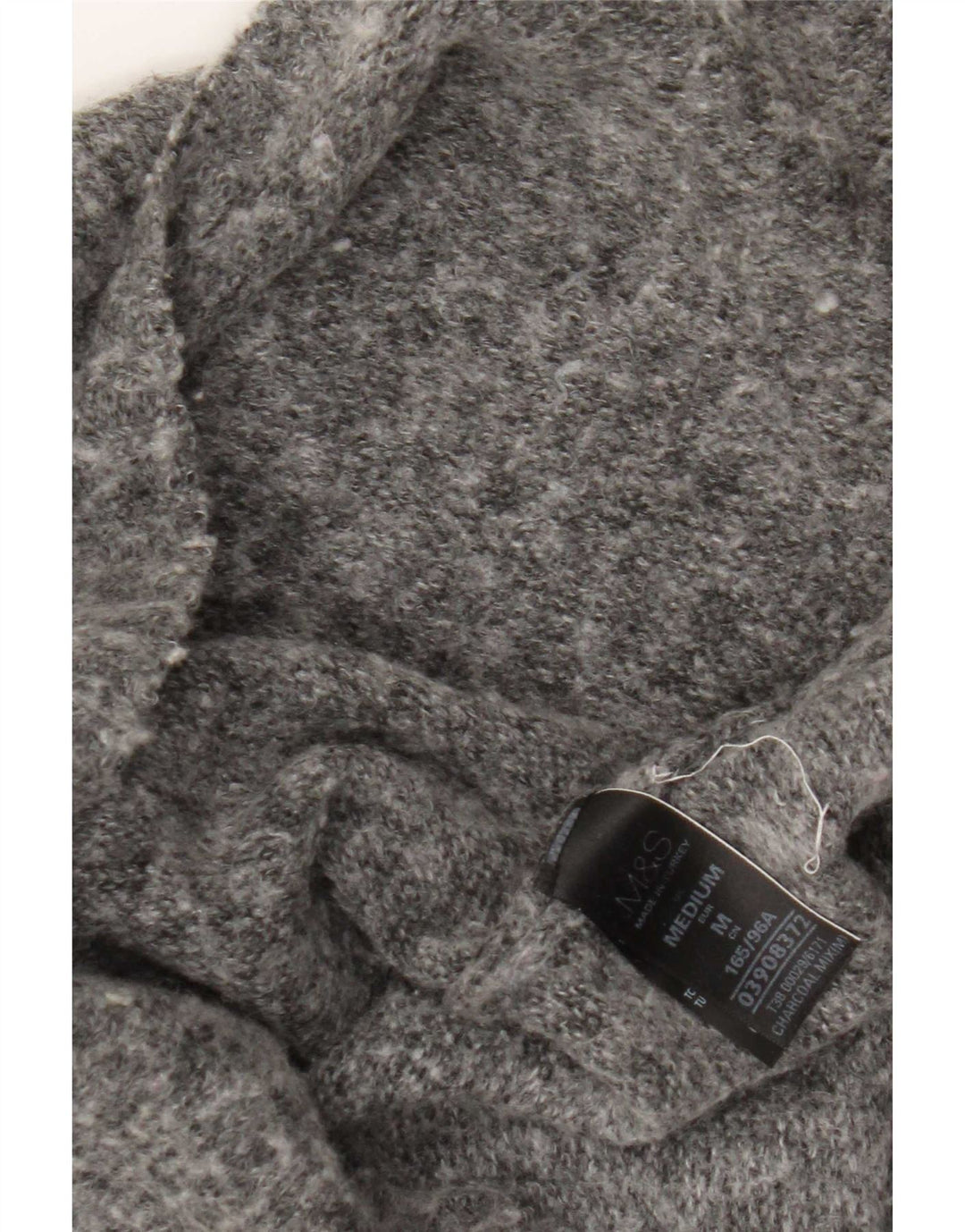 Marks & Spencer Dame-trøjetrøje med rullehals UK 14 Medium Grey Flecked