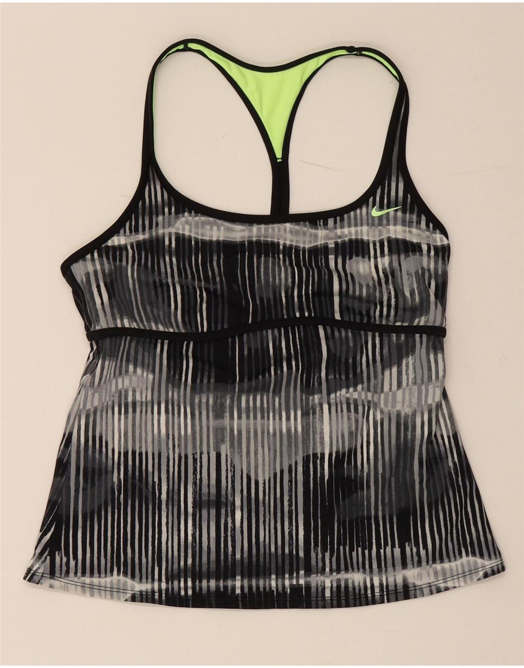 Nike Damevest Top UK 14 Stor sortstribet polyamid