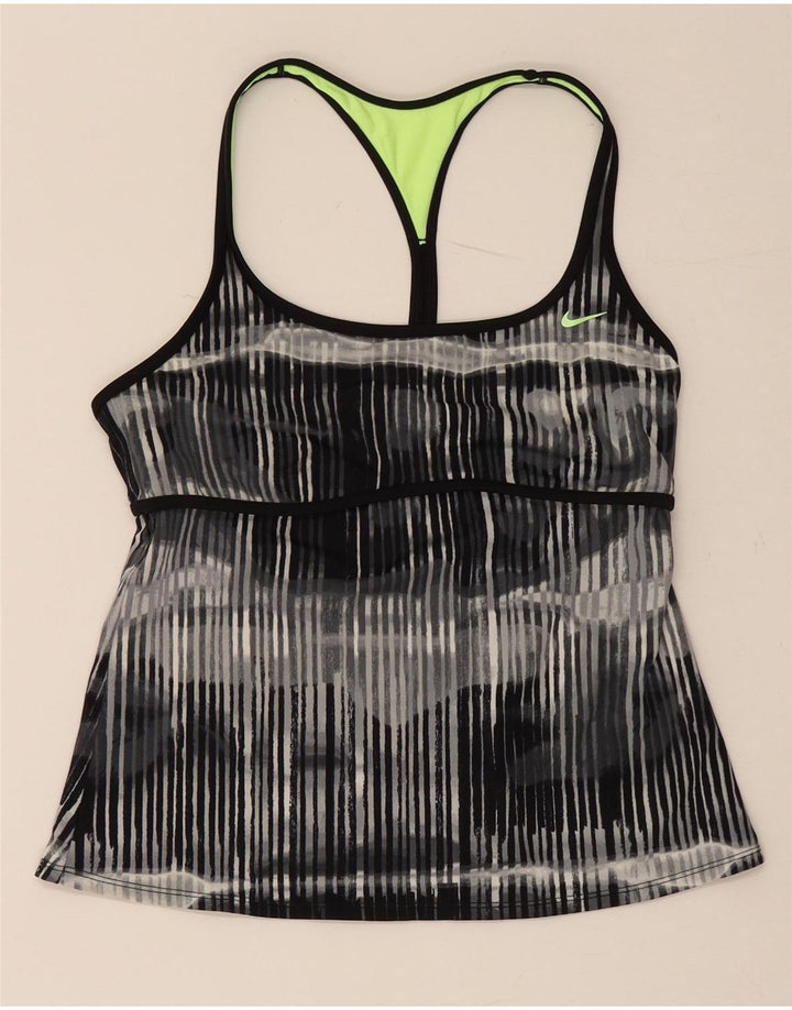 Nike Damevest Top UK 14 Stor sortstribet polyamid