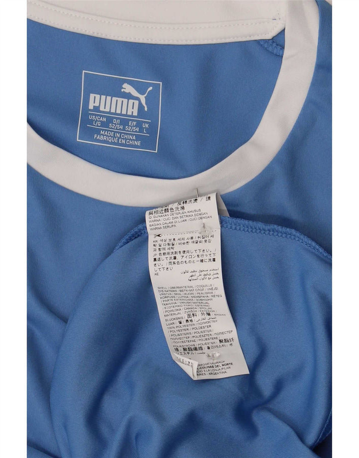 Puma Herre T-Shirt Top Stor Blå Colourblock Polyester
