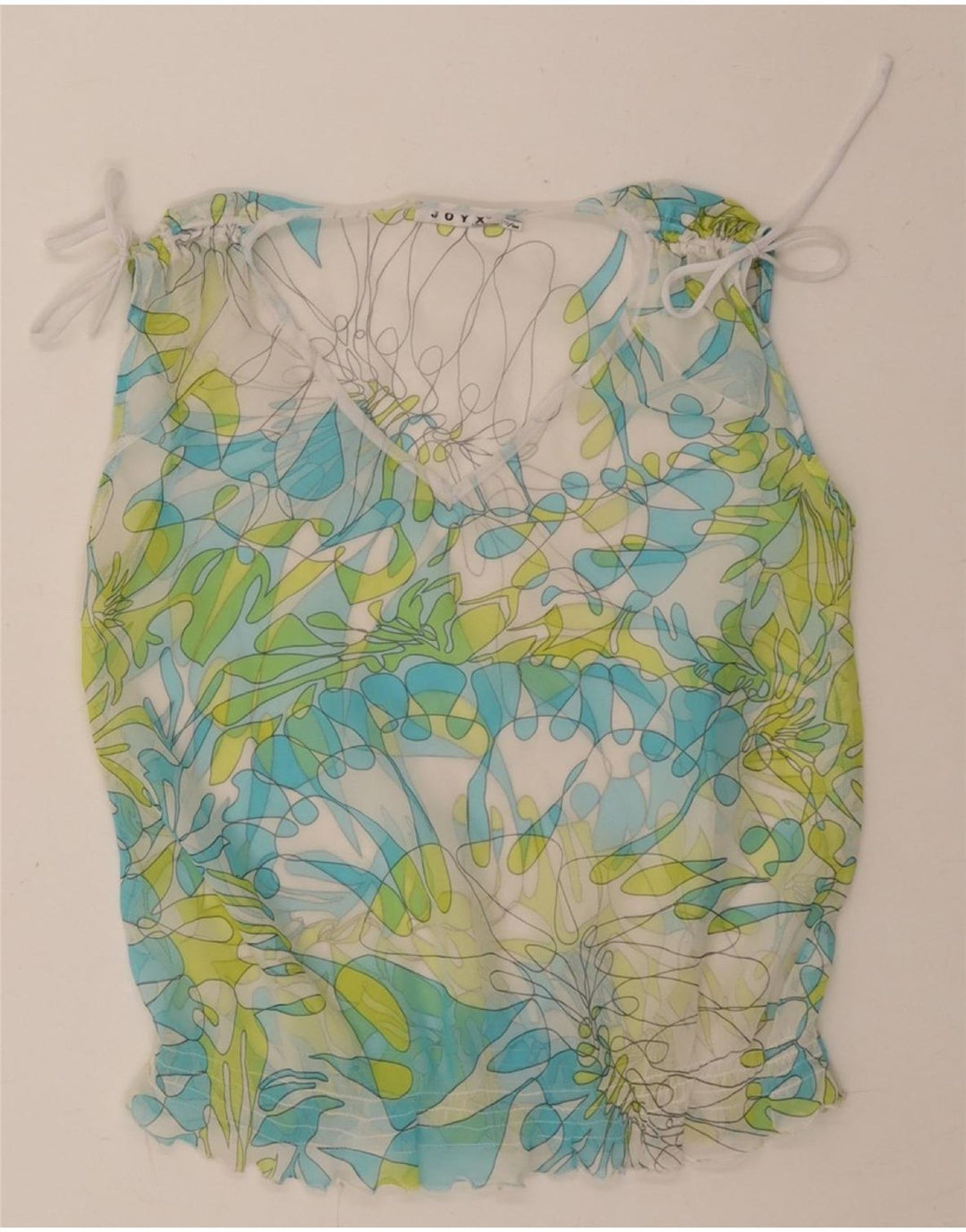 VINTAGE Womens Sleeveless Blouse Top UK 10 Small Multicoloured Floral Vintage Vintage and Second-Hand Vintage from Messina Hembry 