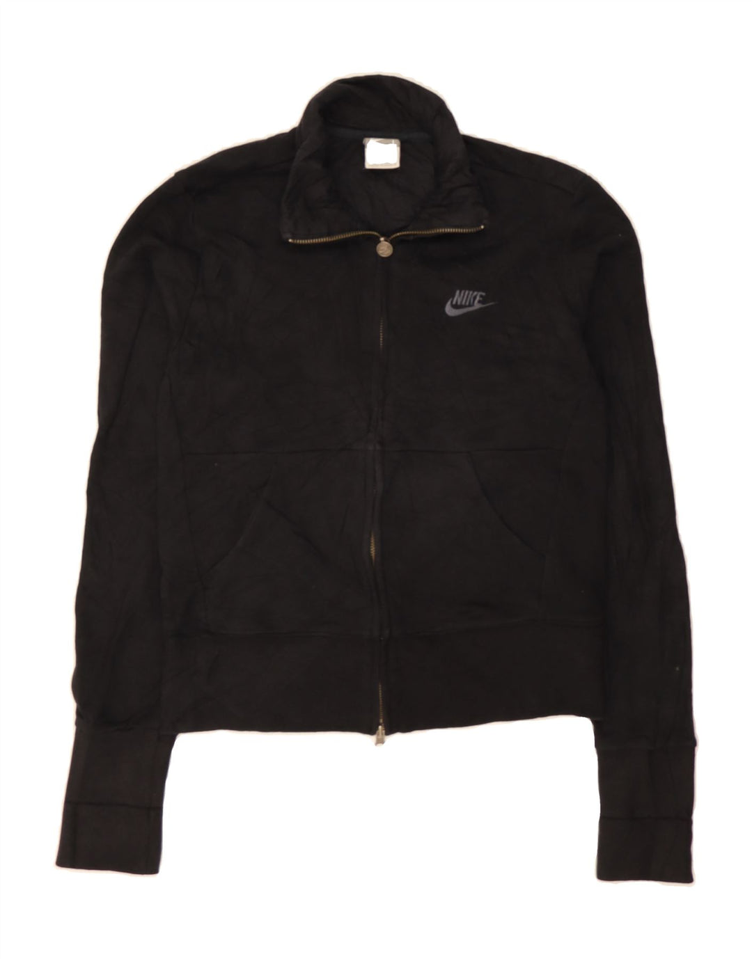 NIKE Womens Tracksuit Top Jacket UK 14/16 Large Black Cotton Vintage Nike and Second-Hand Nike from Messina Hembry 