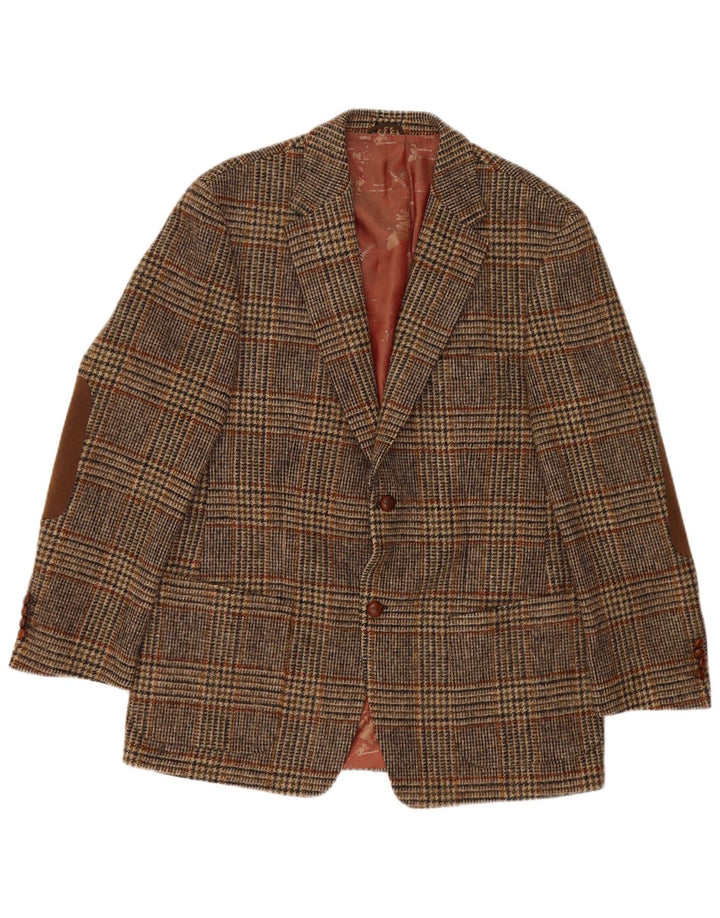 Harris Tweed Herre 2-knaps blazerjakke IT 52 XL brun ternet uld