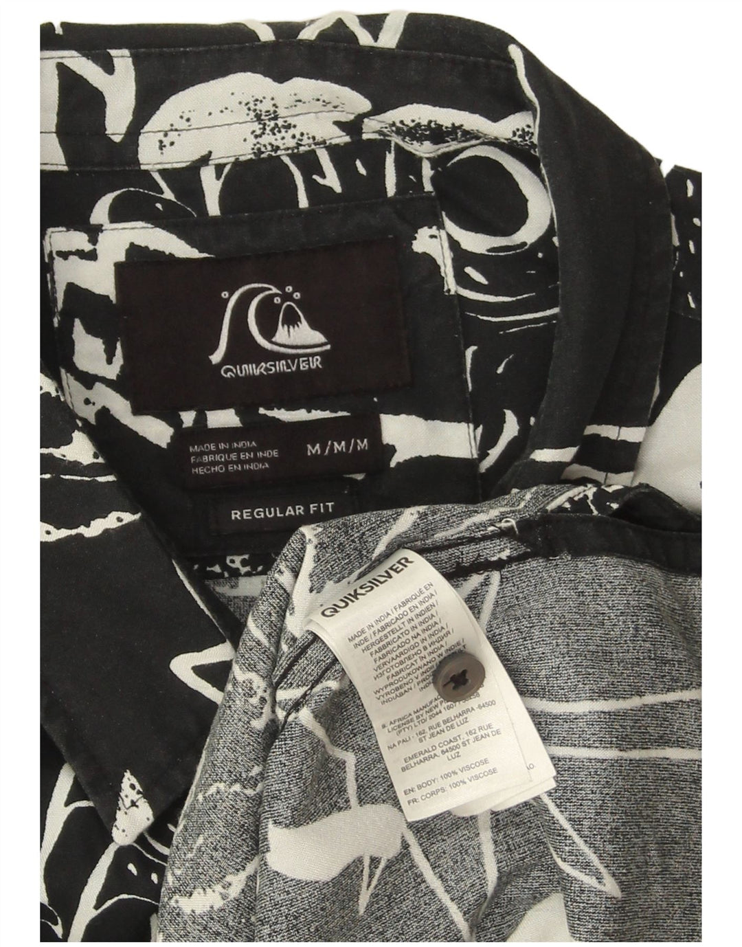 Quiksilver Herre kortærmet Regular Fit skjorte Medium Black Floral Hawaiian