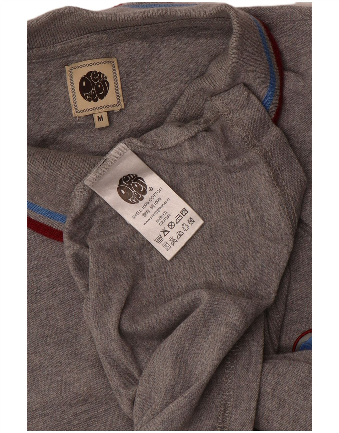 Pretty Green Langærmet Herre Polo Shirt Medium Grey Bomuld