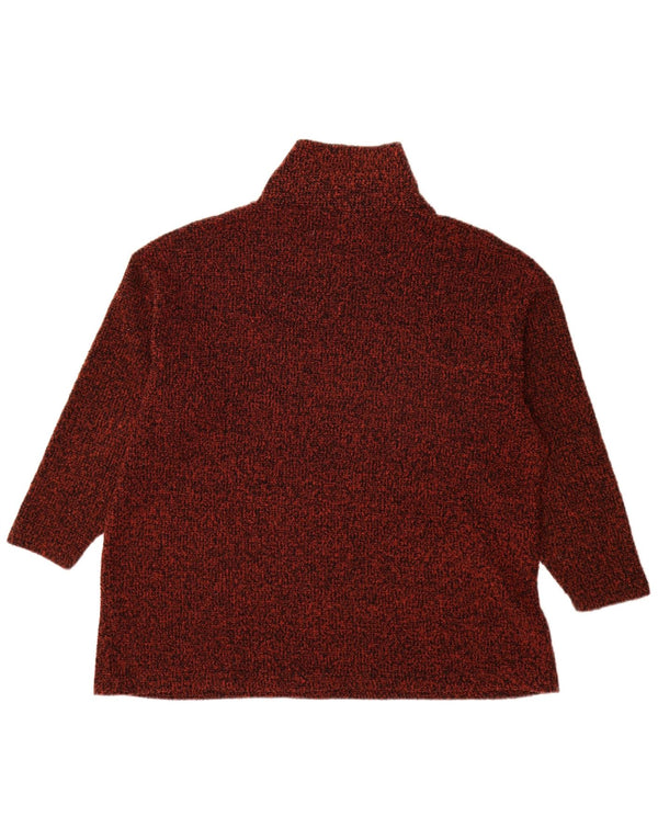 Marks & Spencer Dame Turtle Neck sweater UK 22 3XL Maroon Flecked