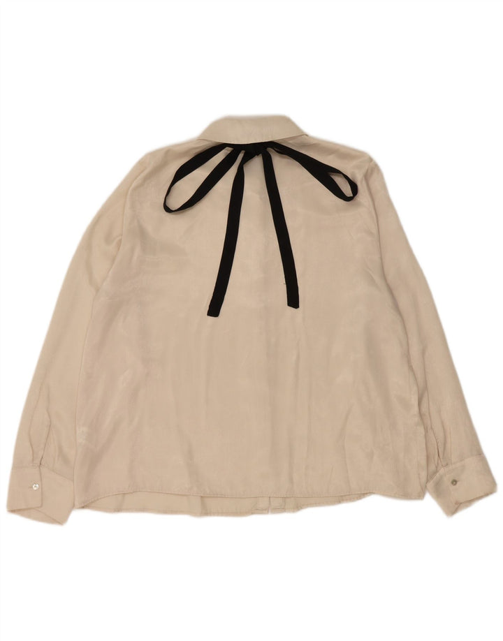 Zara Dameskjorte UK 16 Large Off White Polyester