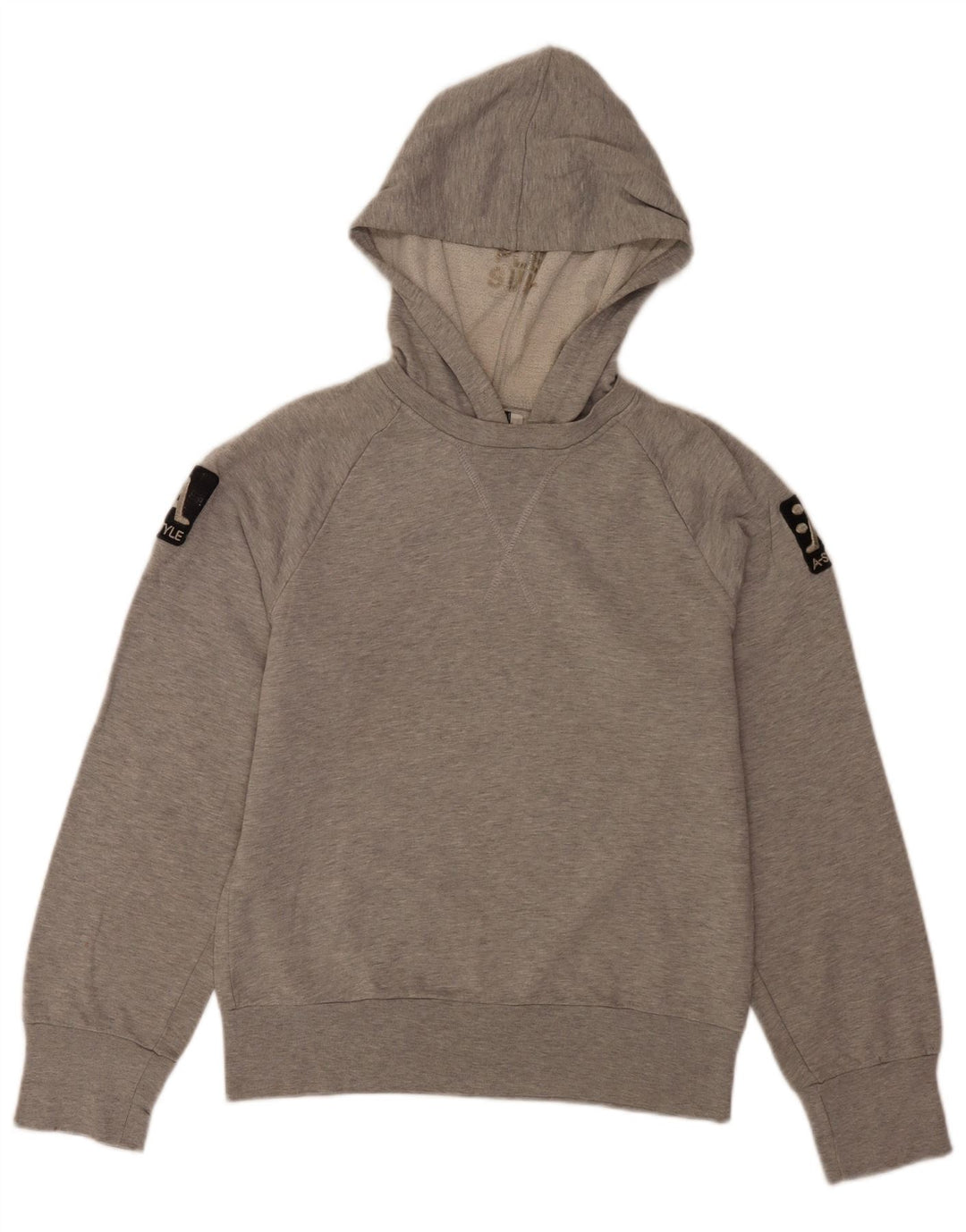 A-Style Herre grafisk hættetrøje Jumper Medium Grey Flecked Bomuld