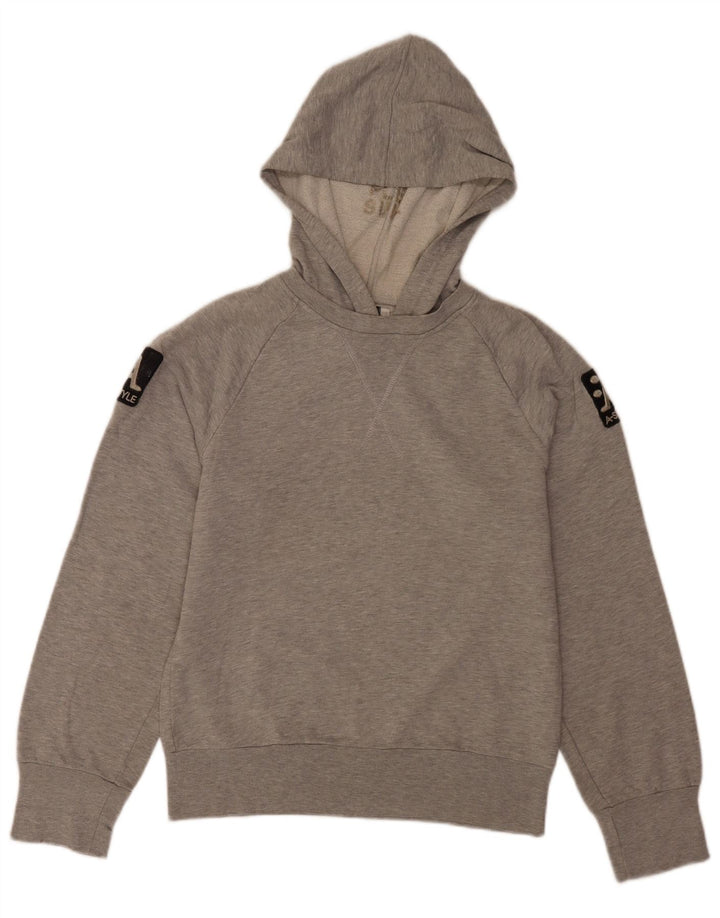 A-Style Herre grafisk hættetrøje Jumper Medium Grey Flecked Bomuld