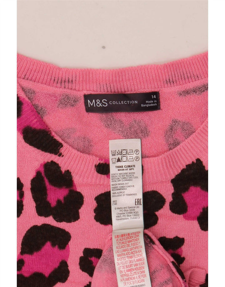 Marks & Spencer Dame sweater med rund hals DK 14 Medium Pink
