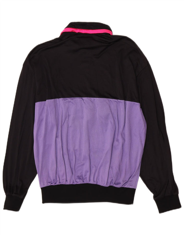 Asics Dame Pullover Træningsdragt Top IT 48 Small Black Colourblock 90'erne