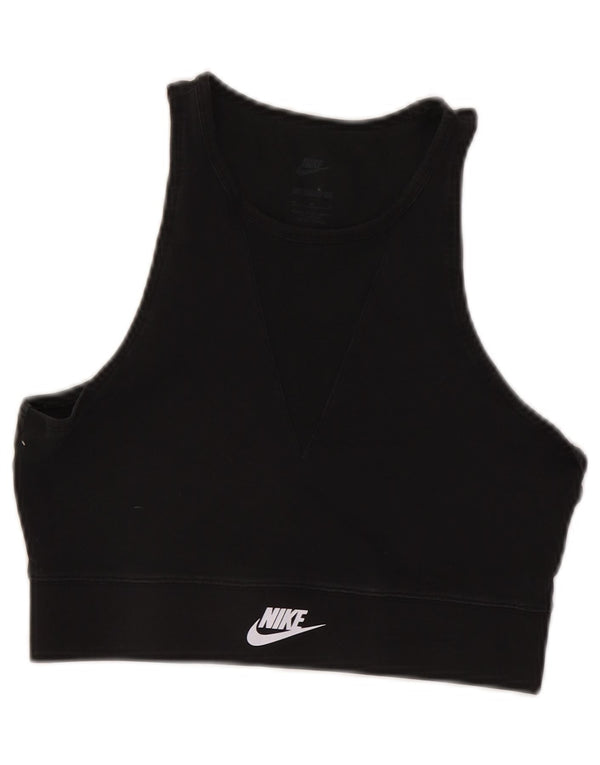 Nike Dame BH Top UK 12 Medium Sort Bomuld