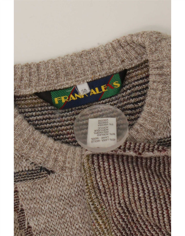 Frank Alexs Herre Crew Neck Jumper Sweater IT 50 Medium Grey Geometrisk Uld
