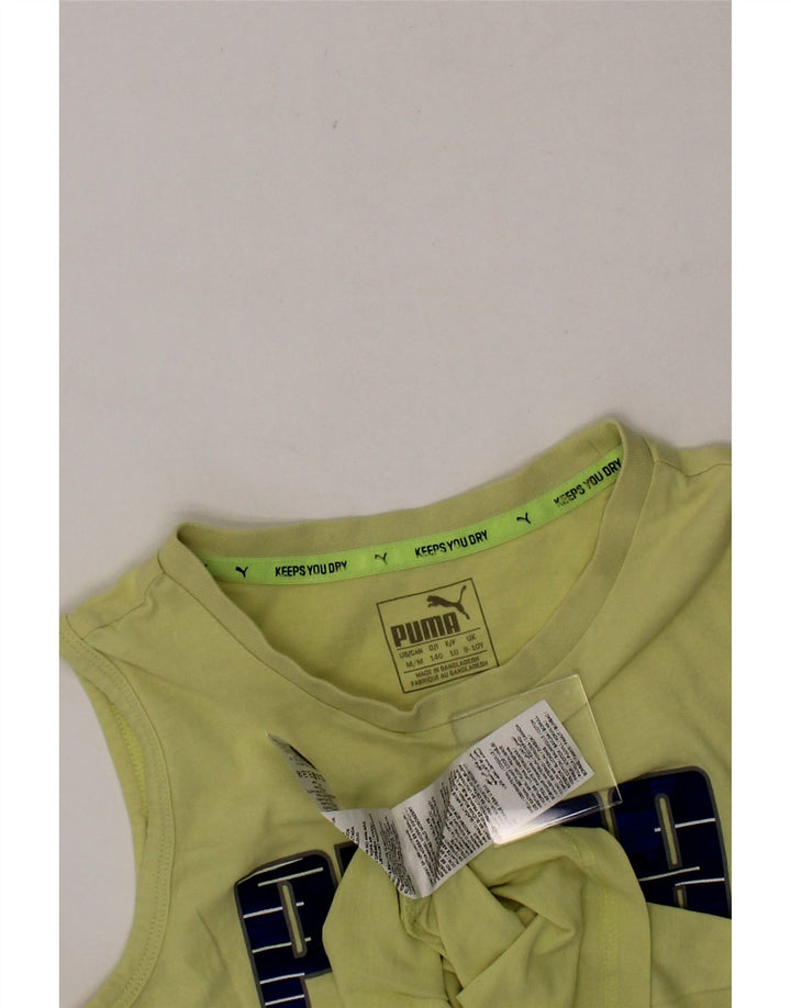 PUMA Boys Graphic Vest Top 9-10 Years Green Cotton Vintage Puma and Second-Hand Puma from Messina Hembry 