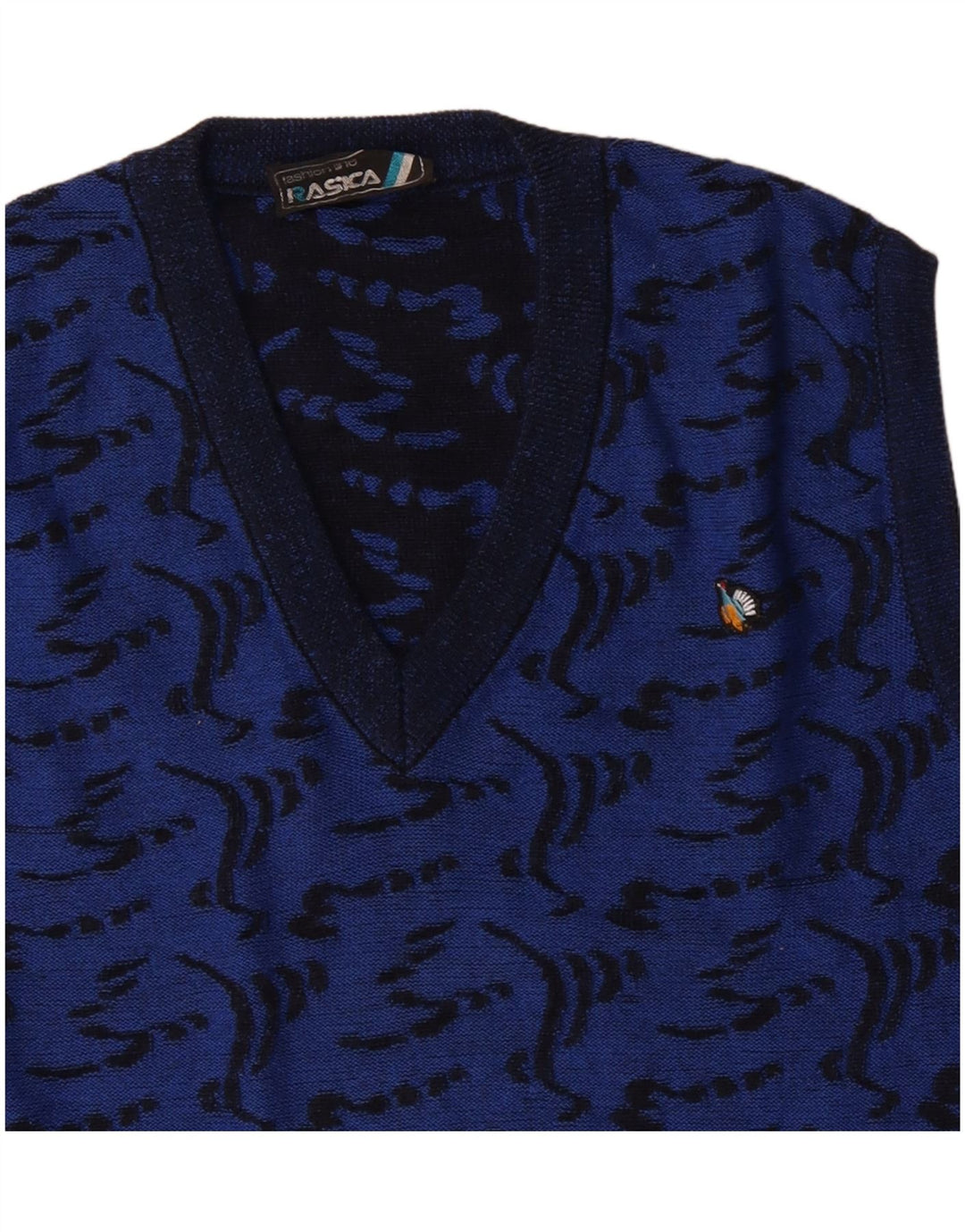 Rasica Herre abstrakt mønster Vest Tank Top Medium Blue Viscose