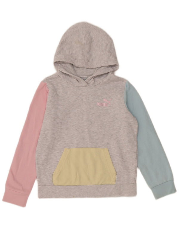 Puma hættetrøje til piger 10-11 år Medium Grey Colourblock