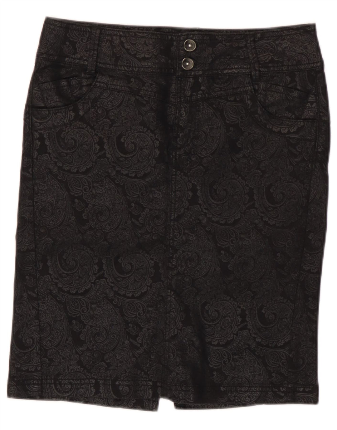Desigual Pencil Nederdel til kvinder EU 38 Medium W28 Sort Paisley