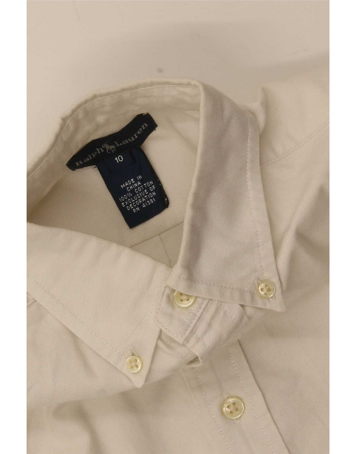 Ralph Lauren drengeskjorte 9-10 år hvid bomuld