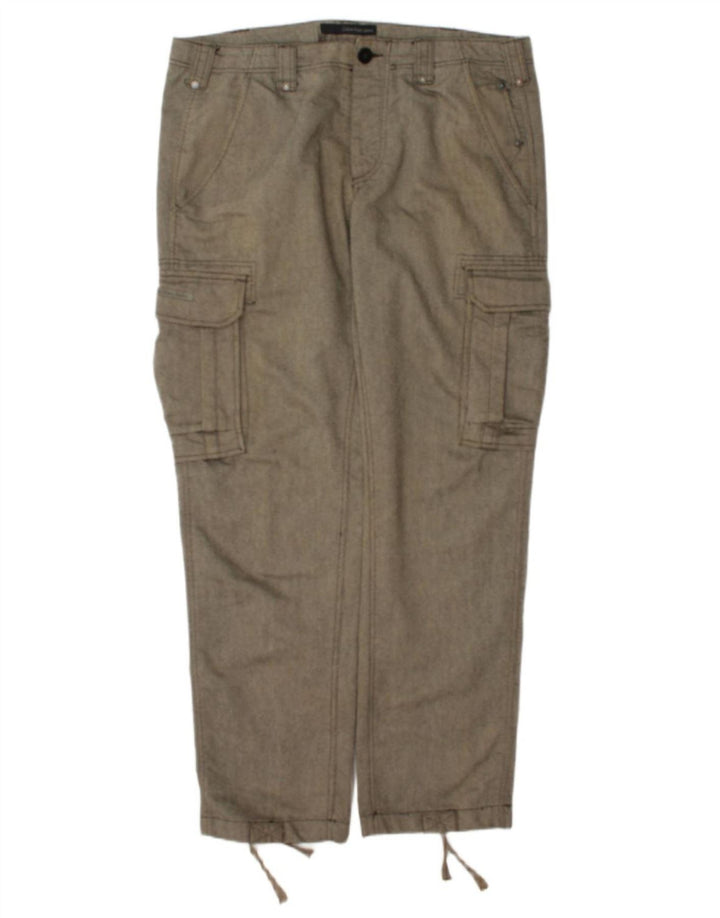 Calvin Klein Herre Straight Cargo Bukser W36 L34 Grå sildeben