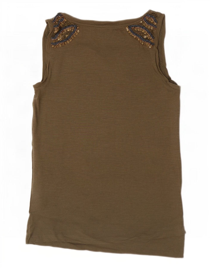 Massimo Dutti Damevest Top UK 6 XS Brun Bomuld