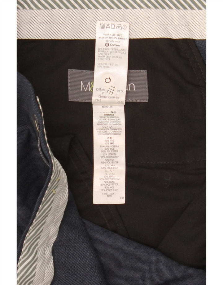 MARKS & SPENCER Lige jakkesæt til mænd W44 L29 Blå polyester