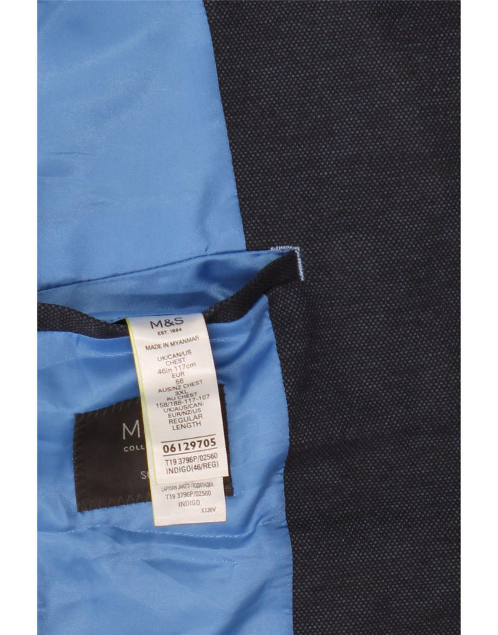 MARKS & SPENCER Herre 2-knaps Slim Fit Blazer Jacket UK 46 XL Navy Blue
