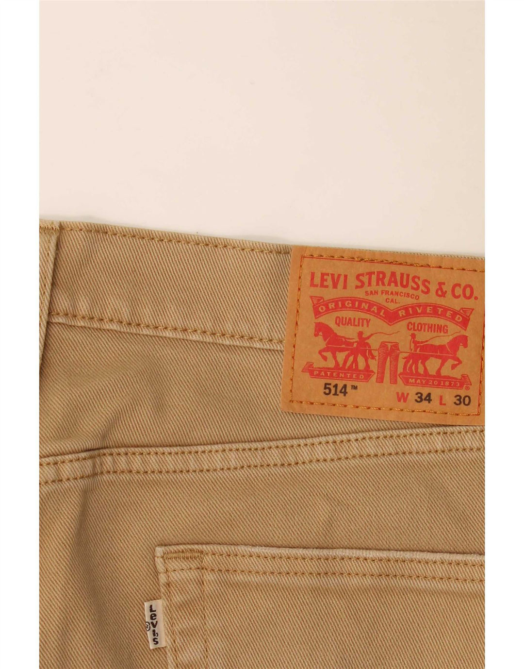 Levi's Dame 514 Straight Jeans W34 L30 Beige Bomuld