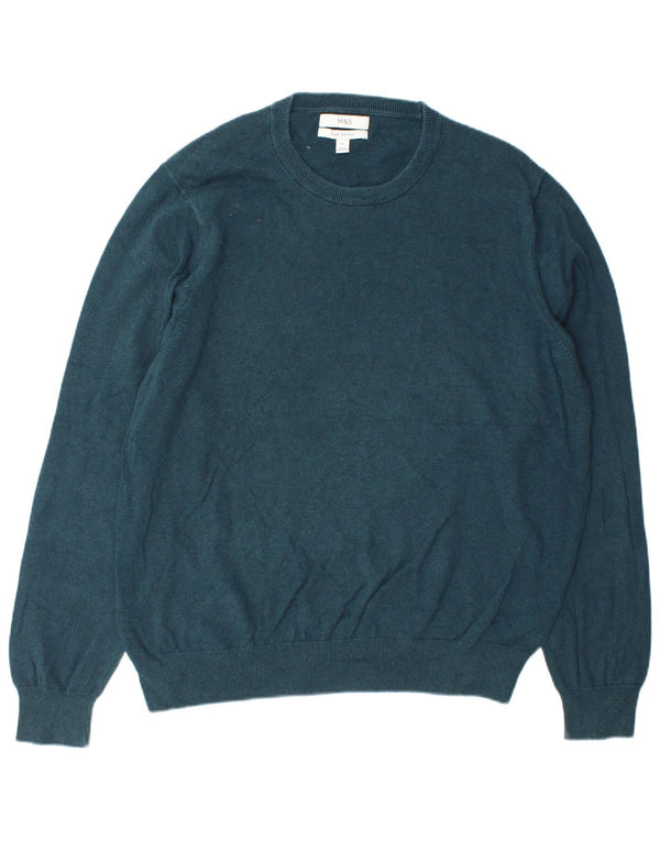 Marks & Spencer Herre sweater med rund hals XL marineblå bomuld