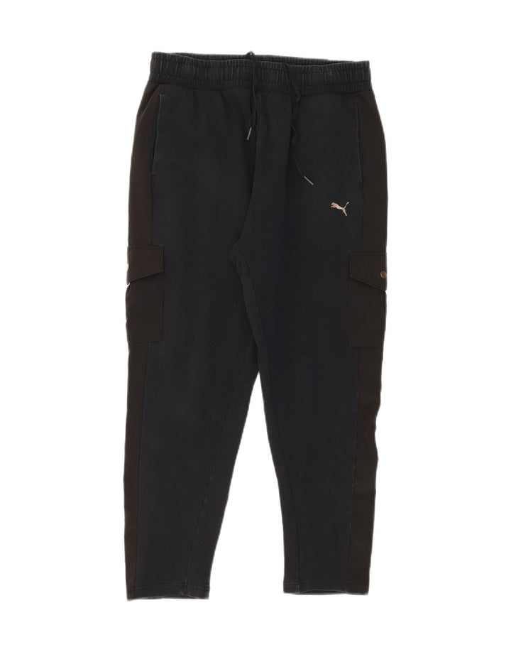 PUMA Womens Cargo Tracksuit Trousers UK 10 Small Navy Blue Colourblock Vintage Puma and Second-Hand Puma from Messina Hembry 