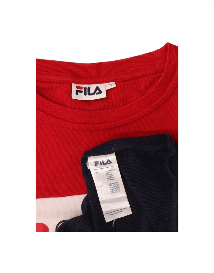 FILA Womens Sweatshirt Jumper UK 10 Small Multicoloured Colourblock