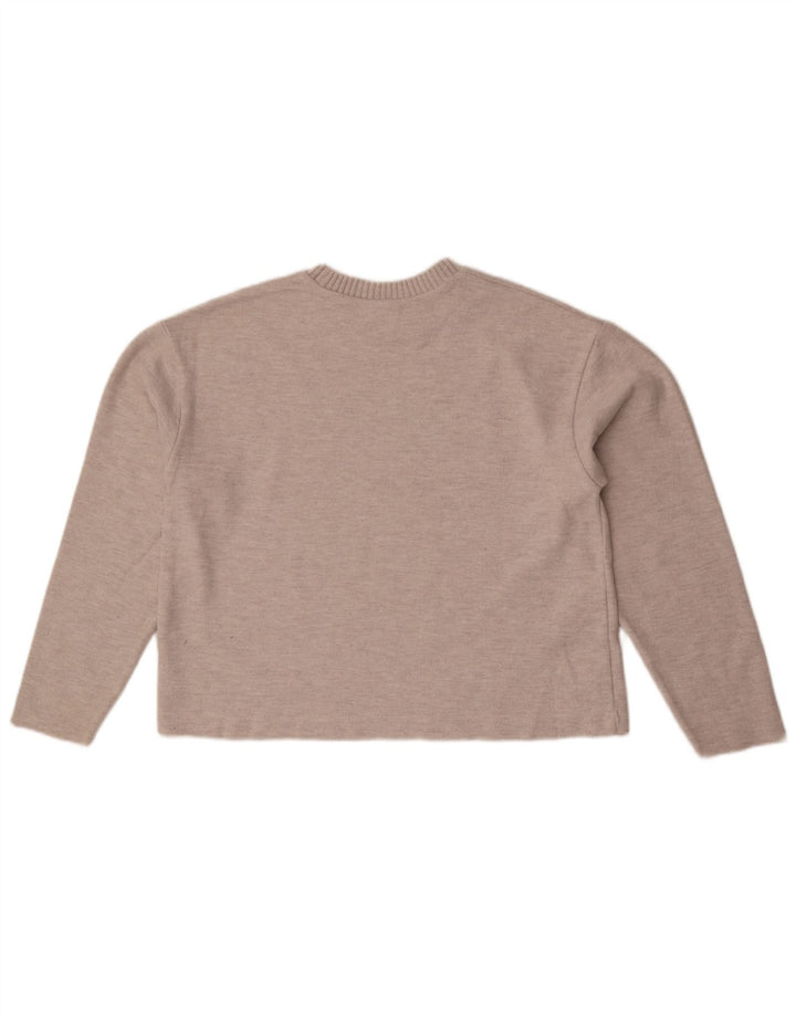 Zara Womens Crop Bluse Top UK 14 Medium Beige