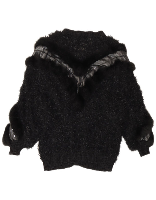Vintage Womens Cardigan Sweater UK 16 Large Black
