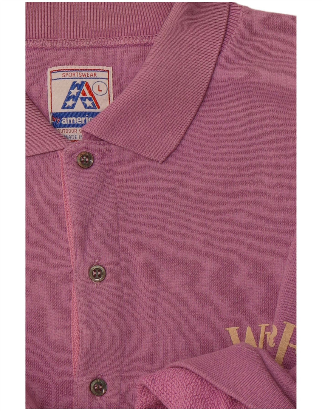 BY AMERICAN Herre grafisk polo-hals sweater stor lilla