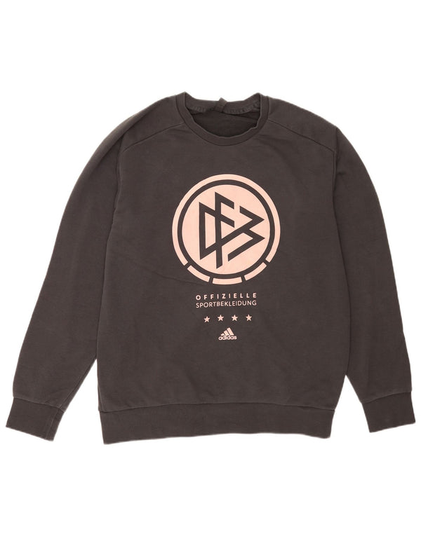 Adidas Herre Graphic Regular Fit Sweatshirt Jumper Large Grå Bomuld