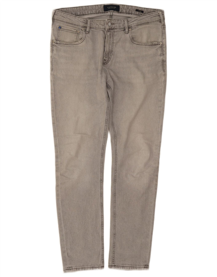 Scotch & Soda Slim Jeans til mænd W34 L30 Grå bomuld