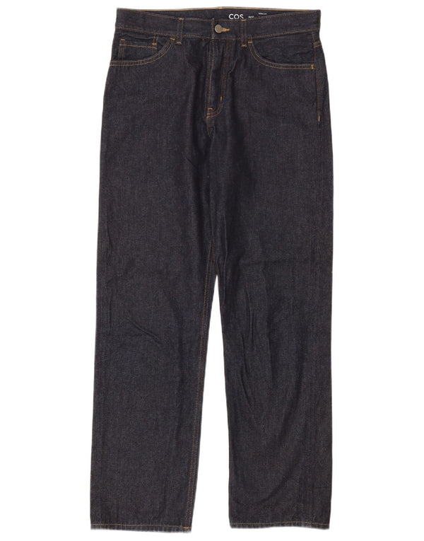 Cos Herre Mid Rise Mid Rise Straight Jeans W30 L32 Marineblå Bomuld