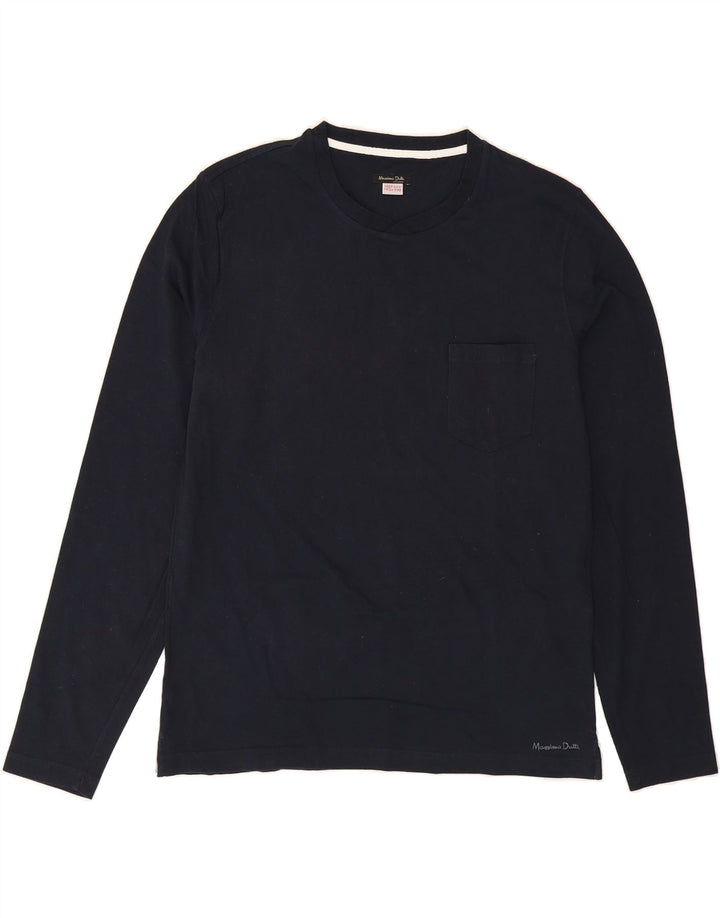 MASSIMO DUTTI Mens Top Long Sleeve XL Navy Blue Cotton Vintage Massimo Dutti and Second-Hand Massimo Dutti from Messina Hembry 