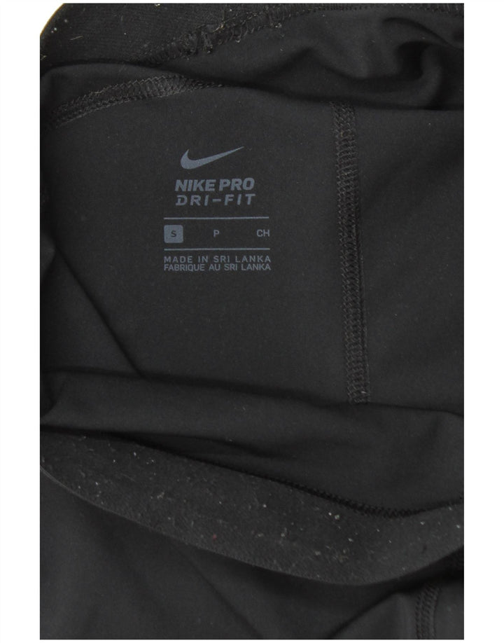 NIKE Dri Fit grafiske sportsshorts til kvinder UK 8 Small Black