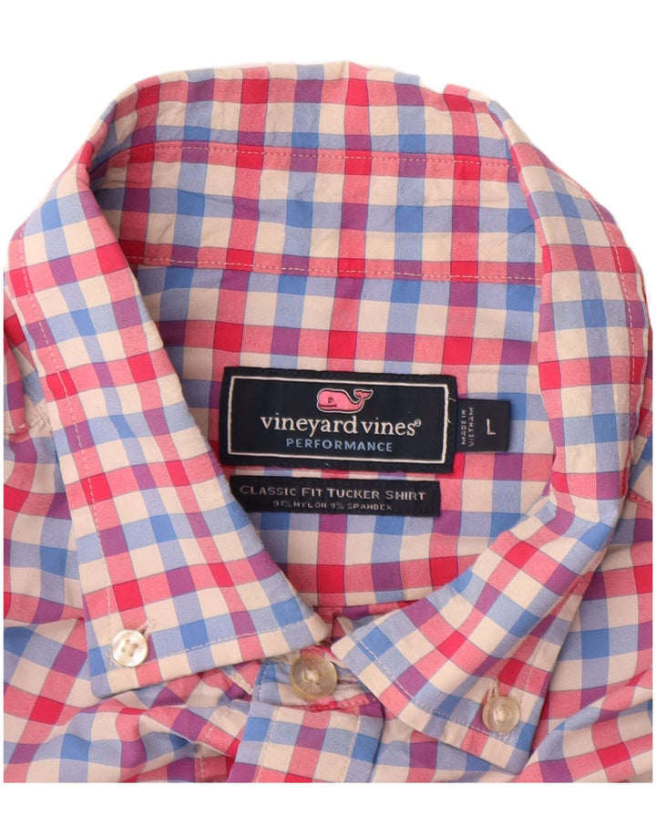 VINEYARD VINES Herre Classic Fit skjorte Stor flerfarvet Gingham Nylon